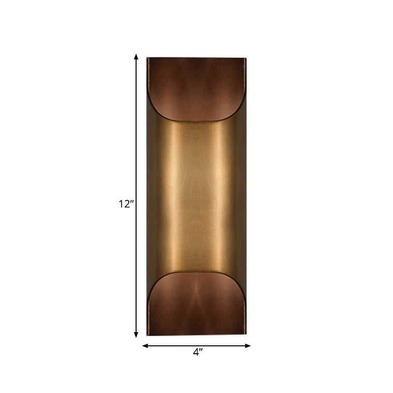 Skørter | Colonial Square/Rectangular Wall Lamp 1 Main Metal Surface Mounted Wall Lamp in Brass for Bedroom