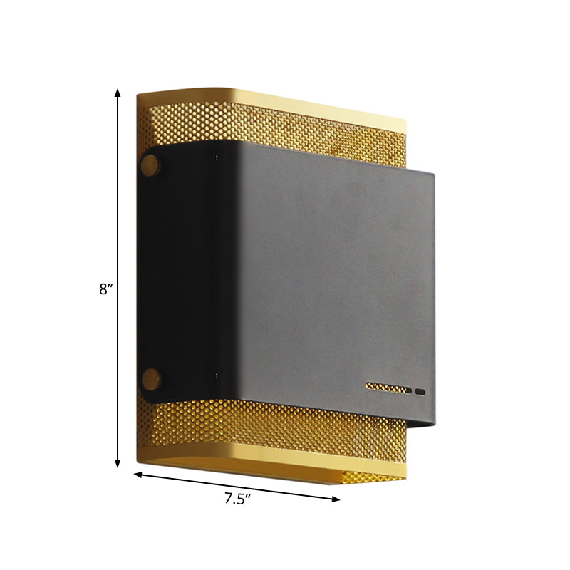 Skørter | Metal Black/White Flush Mount Square LED Colonialism Wall Light for Living Room