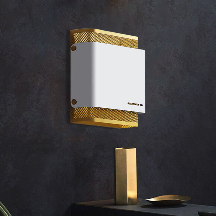 Skørter | Metal Black/White Flush Mount Square LED Colonialism Wall Light for Living Room