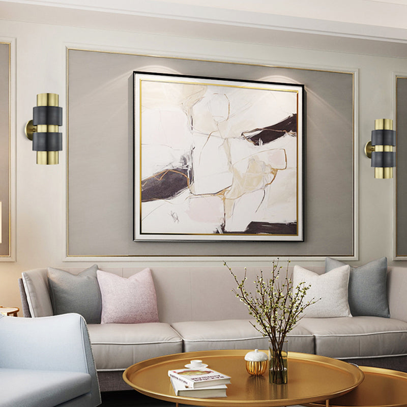Skørter | Cylindrical bedroom wall lamp colonialism metal single light gold/silver wall lighting sconce