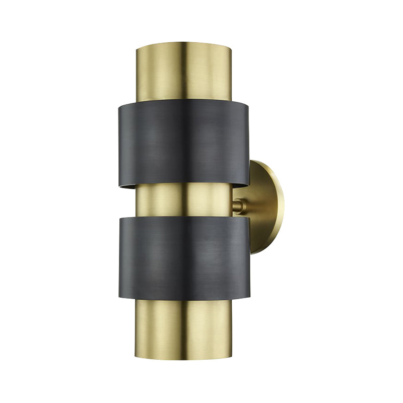 Skørter | Cylindrical bedroom wall lamp colonialism metal single light gold/silver wall lighting sconce