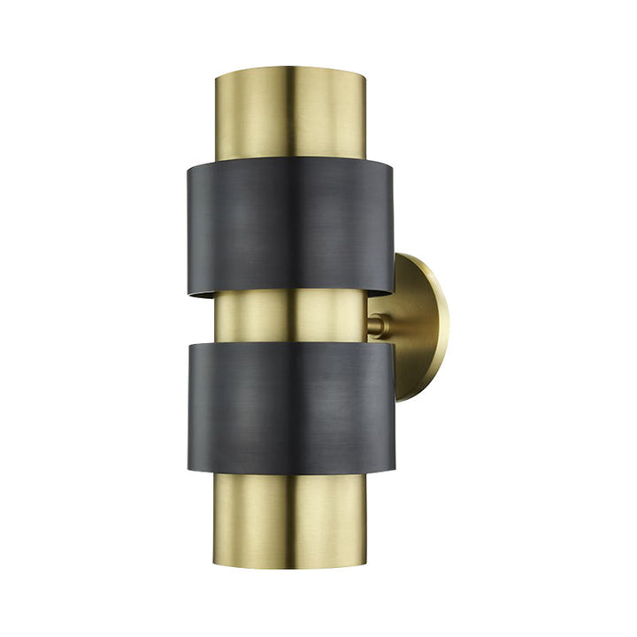 Skørter | Cylindrical bedroom wall lamp colonialism metal single light gold/silver wall lighting sconce