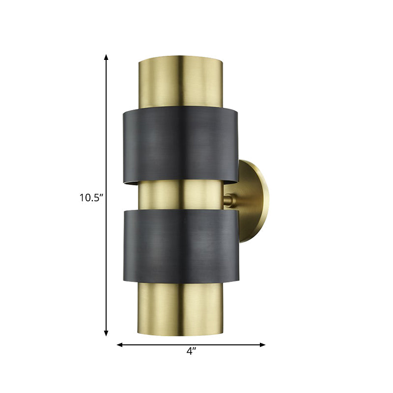 Skørter | Cylindrical bedroom wall lamp colonialism metal single light gold/silver wall lighting sconce