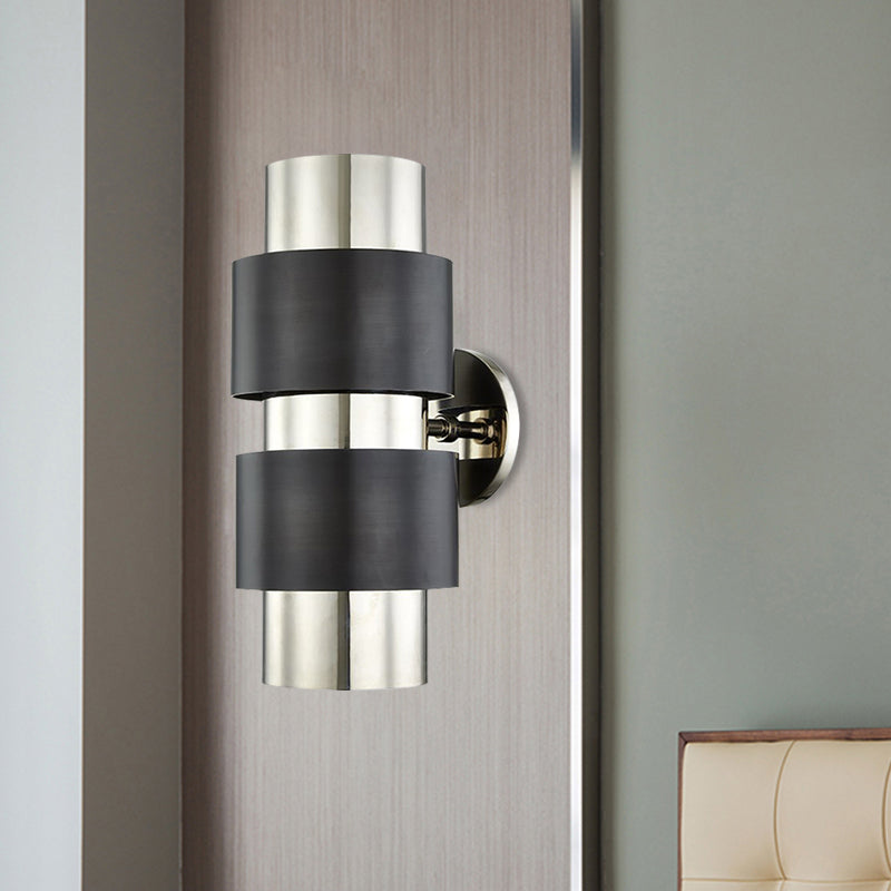 Skørter | Cylindrical bedroom wall lamp colonialism metal single light gold/silver wall lighting sconce