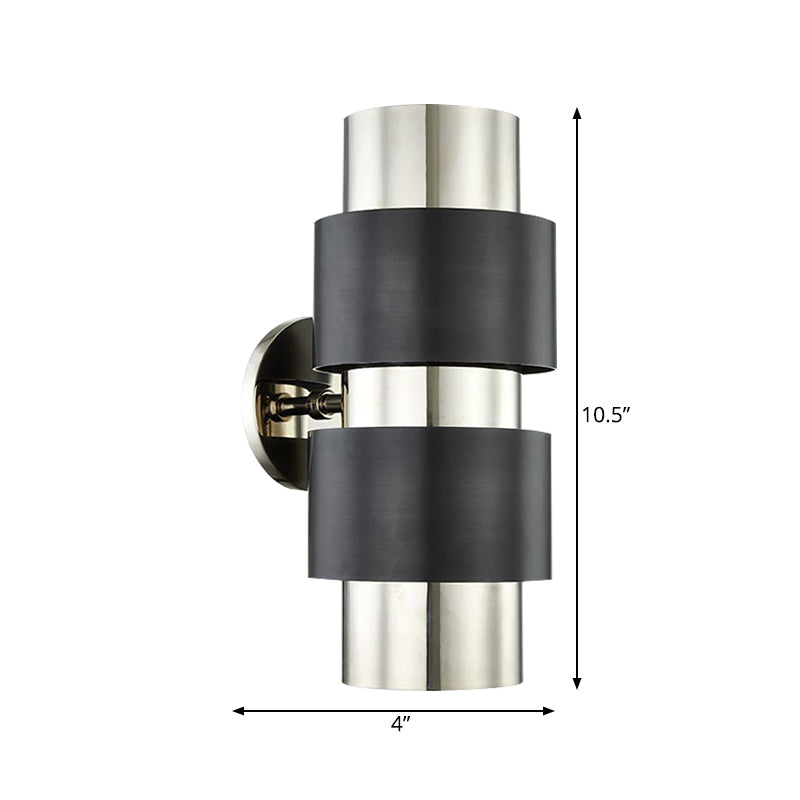 Skørter | Cylindrical bedroom wall lamp colonialism metal single light gold/silver wall lighting sconce