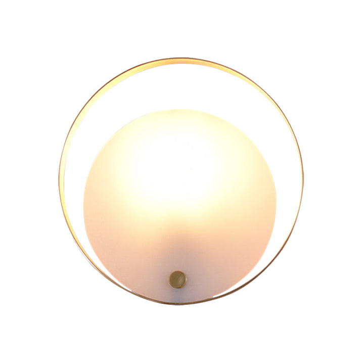 Skørter | 1-Light Round Flush Wall Lamp Colonial White Acrylic Wall Lighting for Living Room
