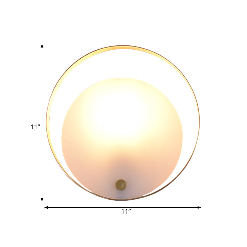 Skørter | 1-Light Round Flush Wall Lamp Colonial White Acrylic Wall Lighting for Living Room