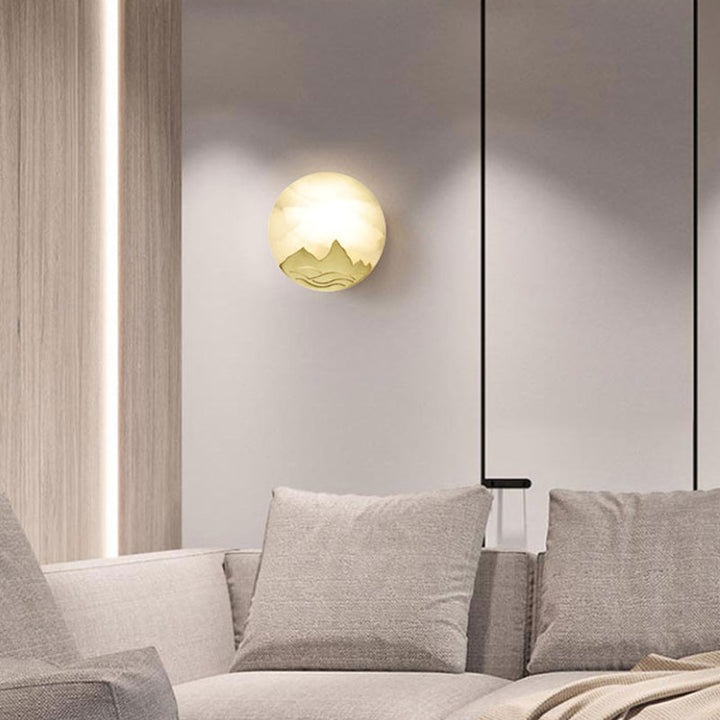 Skørter | Gold Ring Flush Mount Colonialist Marble 1 Head Living Room Wall Mounted Light