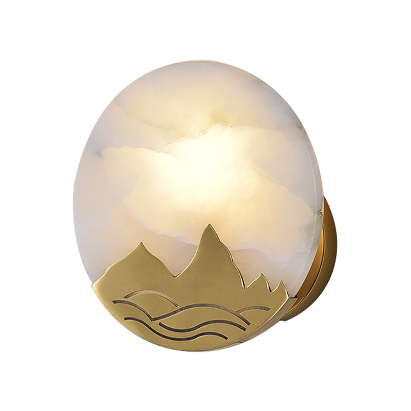 Skørter | Gold Ring Flush Mount Colonialist Marble 1 Head Living Room Wall Mounted Light