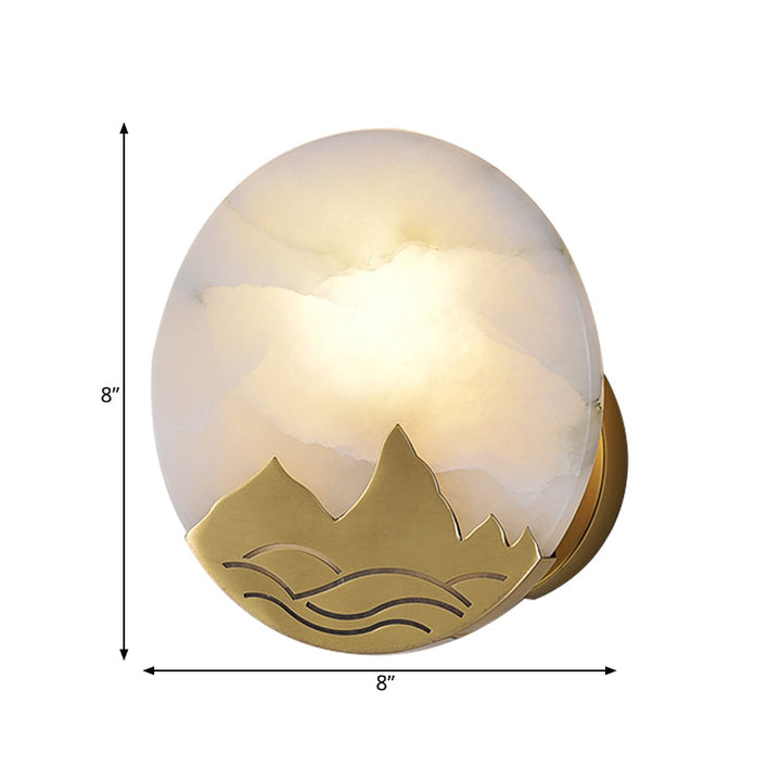 Skørter | Gold Ring Flush Mount Colonialist Marble 1 Head Living Room Wall Mounted Light