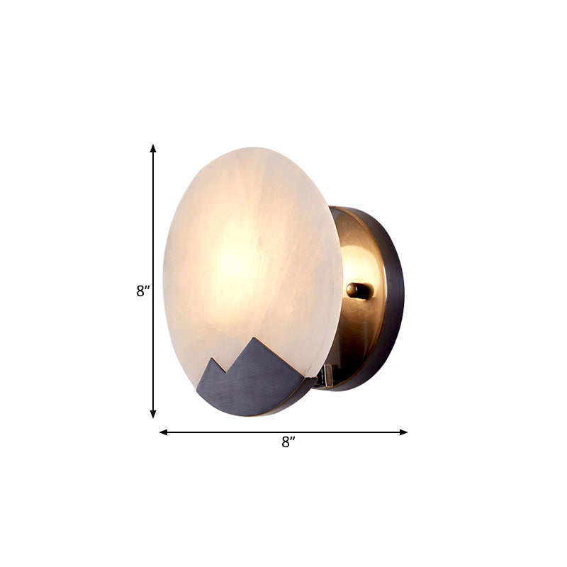 Skørter | Marble table black wall lamp circular single head colonial flush mount wall light for study, 8"/10" wide