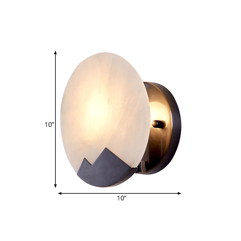 Skørter | Marble table black wall lamp circular single head colonial flush mount wall light for study, 8"/10" wide
