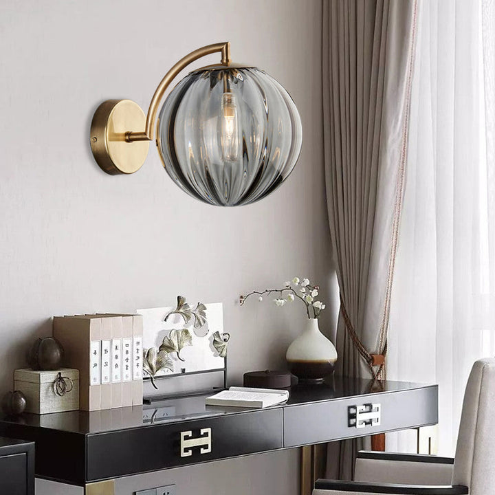 Skørter | Globe Smoke Grey/Amber/Blue Water Glass Wall Light Colonialism 1 Bulb Living Room Wall Lamp Fixture