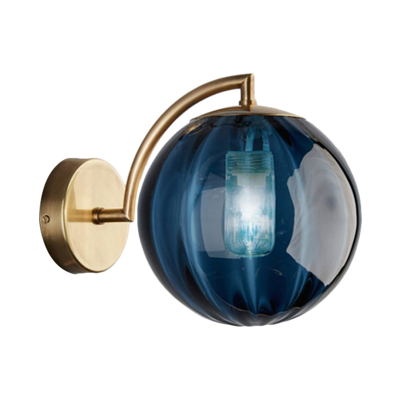 Skørter | Globe Smoke Grey/Amber/Blue Water Glass Wall Light Colonialism 1 Bulb Living Room Wall Lamp Fixture