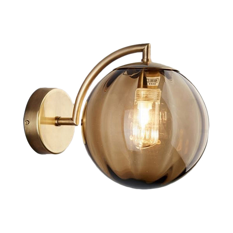 Skørter | Globe Smoke Grey/Amber/Blue Water Glass Wall Light Colonialism 1 Bulb Living Room Wall Lamp Fixture