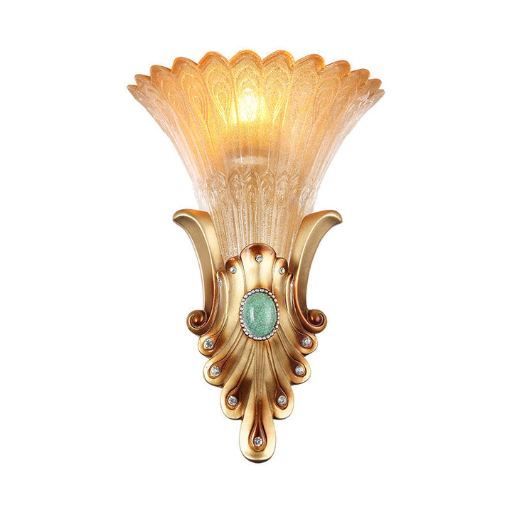 Skørter | 10"/13" Width Gold 1-Light Ceiling Light Colonialism Matt Glass Funky Wall Light for the Bedroom