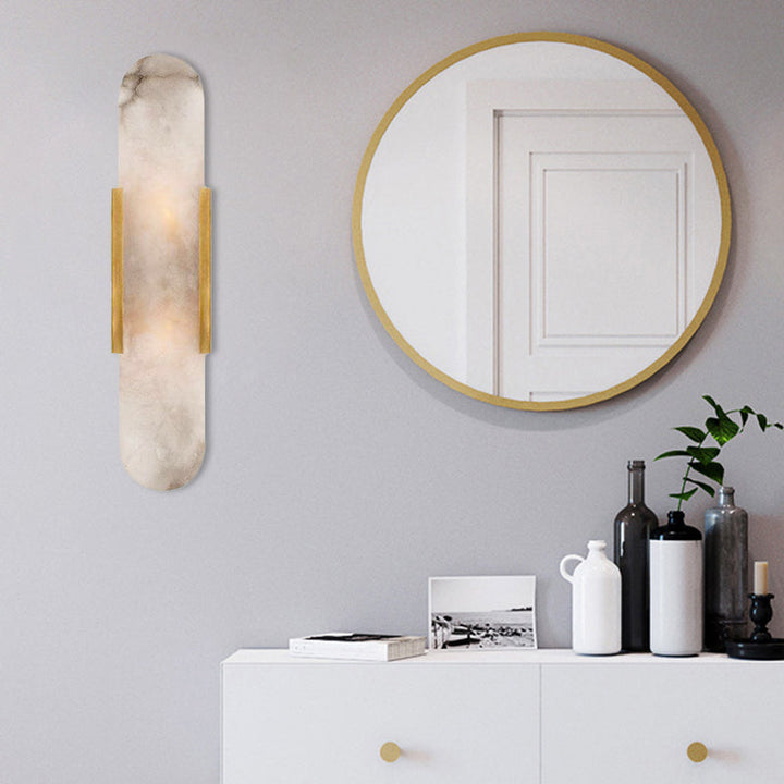 Skørter | 2 Lights Bar Ceiling Light Colonial Gold/Black Marble Wall Lighting for Dining Room