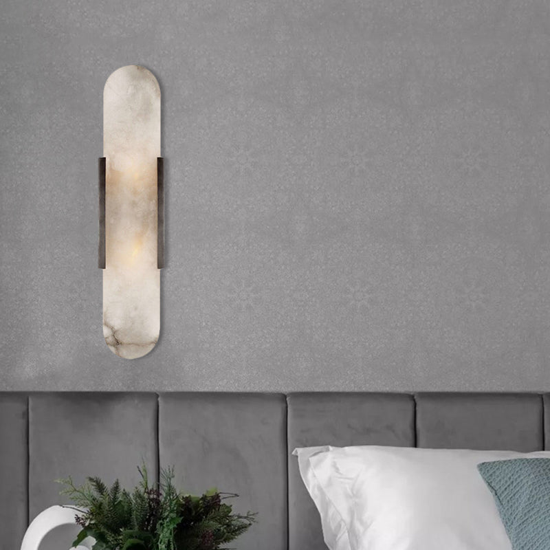 Skørter | 2 Lights Bar Ceiling Light Colonial Gold/Black Marble Wall Lighting for Dining Room