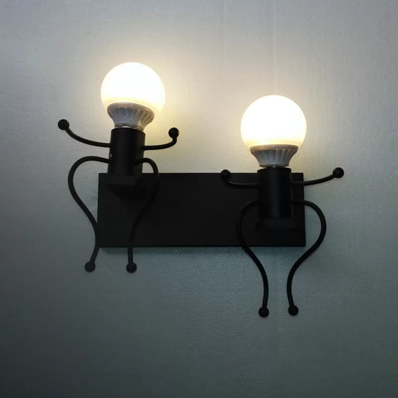 Skørter | Modern Style Night Light Small People Two Lights Metal Wall Lamp for Corridor Stairs
