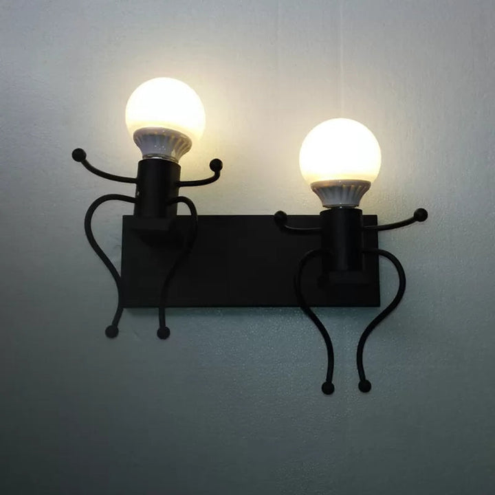 Skørter | Modern Style Night Light Small People Two Lights Metal Wall Lamp for Corridor Stairs