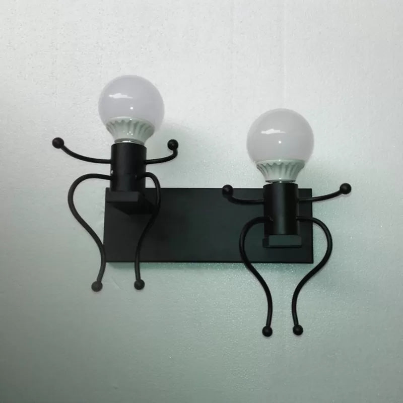 Skørter | Modern Style Night Light Small People Two Lights Metal Wall Lamp for Corridor Stairs