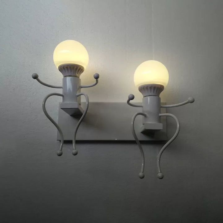 Skørter | Modern Style Night Light Small People Two Lights Metal Wall Lamp for Corridor Stairs