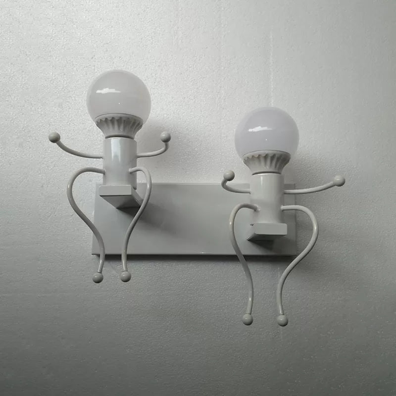 Skørter | Modern Style Night Light Small People Two Lights Metal Wall Lamp for Corridor Stairs