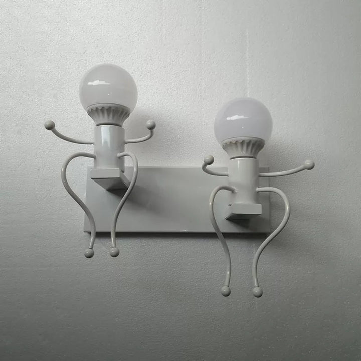 Skørter | Modern Style Night Light Small People Two Lights Metal Wall Lamp for Corridor Stairs
