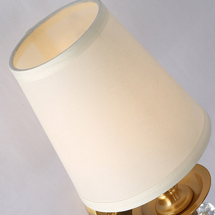 Skørter | Living Room Wall Light with Fabric Cone Shade Modern 1-Light Wall Light in Brass