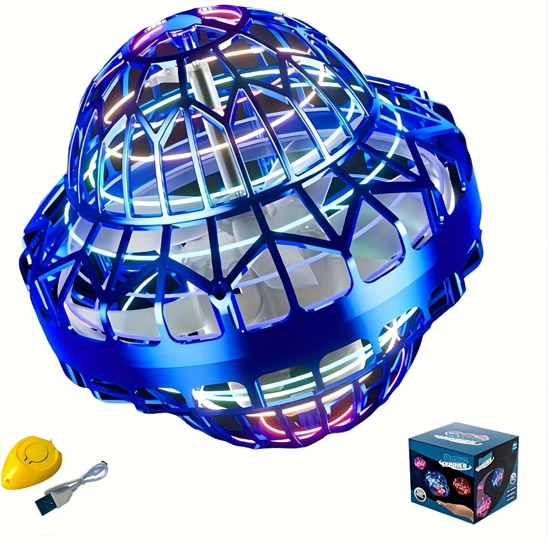 Lisslune | Hand-Operated UFO Flying Ball Toy –  Hovering Drone with LED Lights, Boomerang Effect, Perfect Christmas Gift for Kids