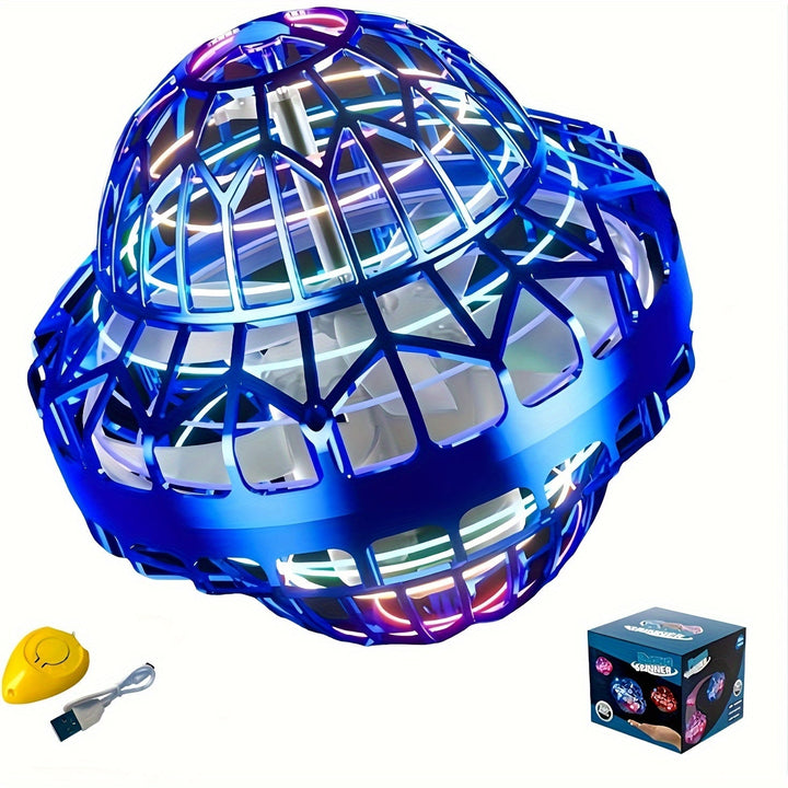Lisslune | Hand-Operated UFO Flying Ball Toy –  Hovering Drone with LED Lights, Boomerang Effect, Perfect Christmas Gift for Kids