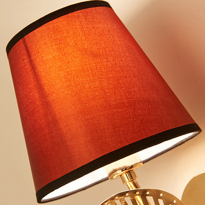 Skørter | Fabric White/Red/Blue Wall Lamp Tapered Bell 1-Light Traditional Wall Lamp for Bedroom with Crystal Drop
