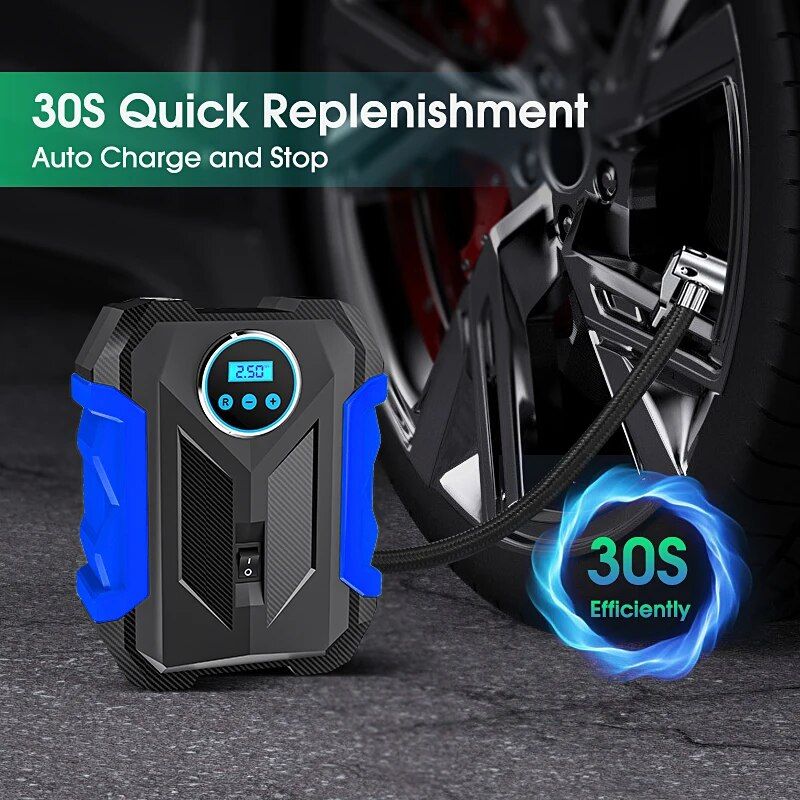 Lisslune | Portable Digital TIRE PUMP with LED light for car and motorcycle