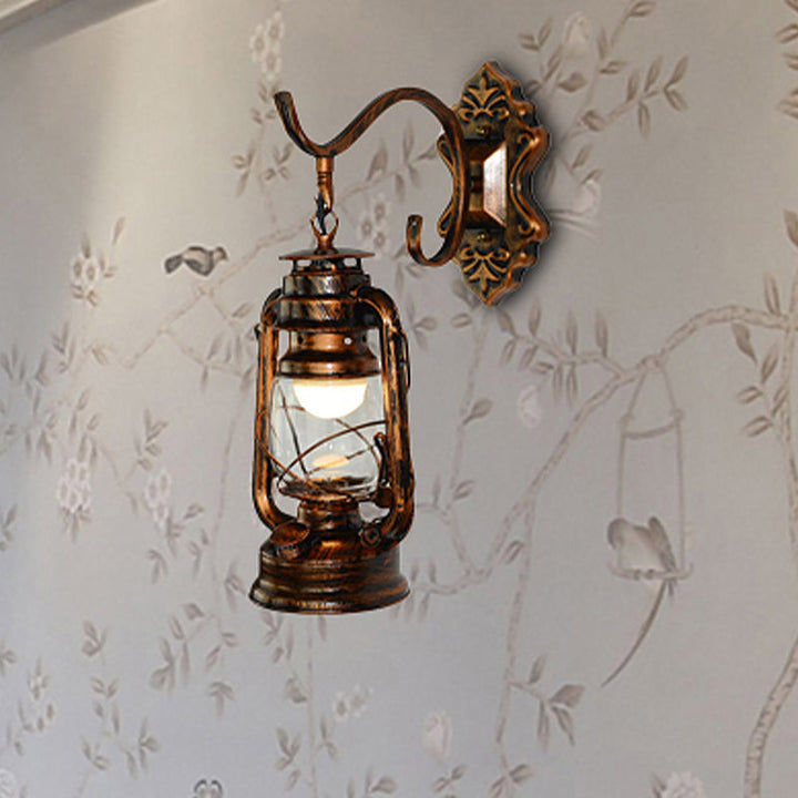 Lisslune | 1 Light Bright Glass Wall Lamp Light Coastal Bronze Kerosene Living Room Lighting Fixture
