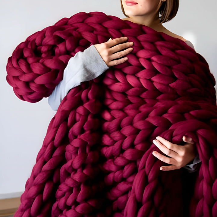 Lisslune | Chunky Knit Throw Blanket for Couch or Bed
