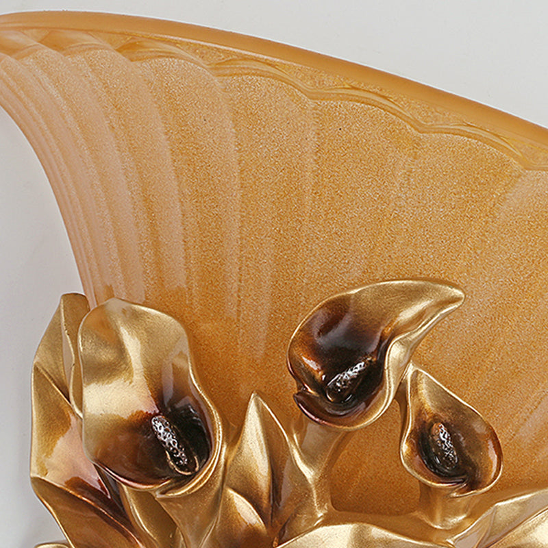 Skørter | Sandblasted Glass Holder Wall Lamp Vintage Style 1 Bulb Golden Wall Lamp