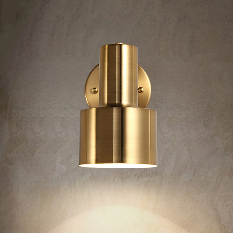 Skørter | Adjustable 1 Head Mini Wall Lamp Simple Gold Finish Iron Round Wall Spotlight, 5"/5.5" Wide