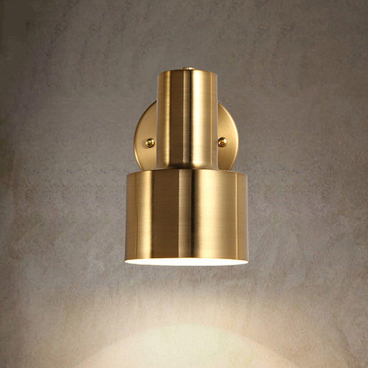 Skørter | Adjustable 1 Head Mini Wall Lamp Simple Gold Finish Iron Round Wall Spotlight, 5"/5.5" Wide