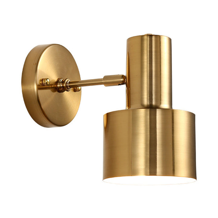 Skørter | Adjustable 1 Head Mini Wall Lamp Simple Gold Finish Iron Round Wall Spotlight, 5"/5.5" Wide