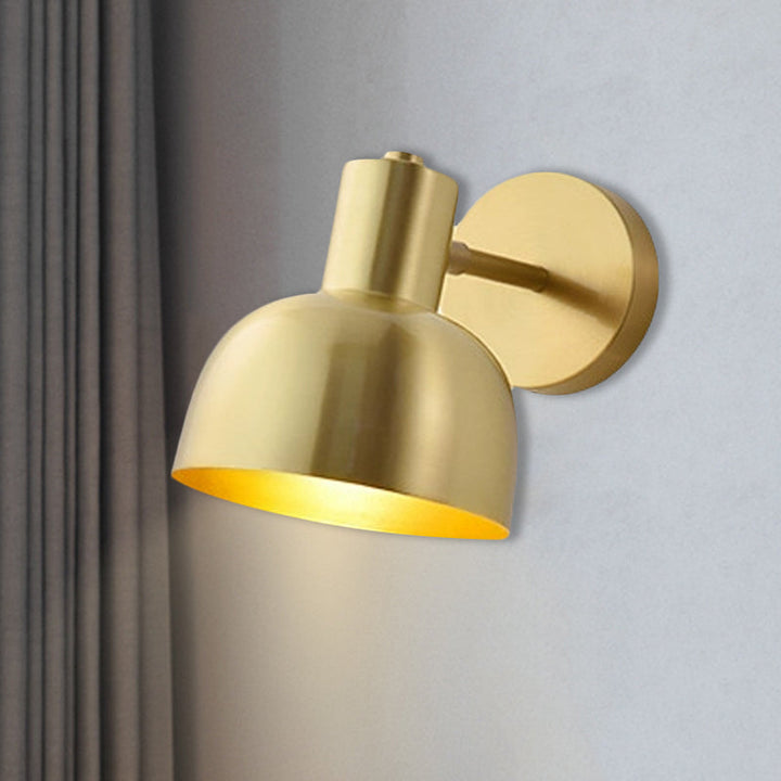 Skørter | Adjustable 1 Head Mini Wall Lamp Simple Gold Finish Iron Round Wall Spotlight, 5"/5.5" Wide