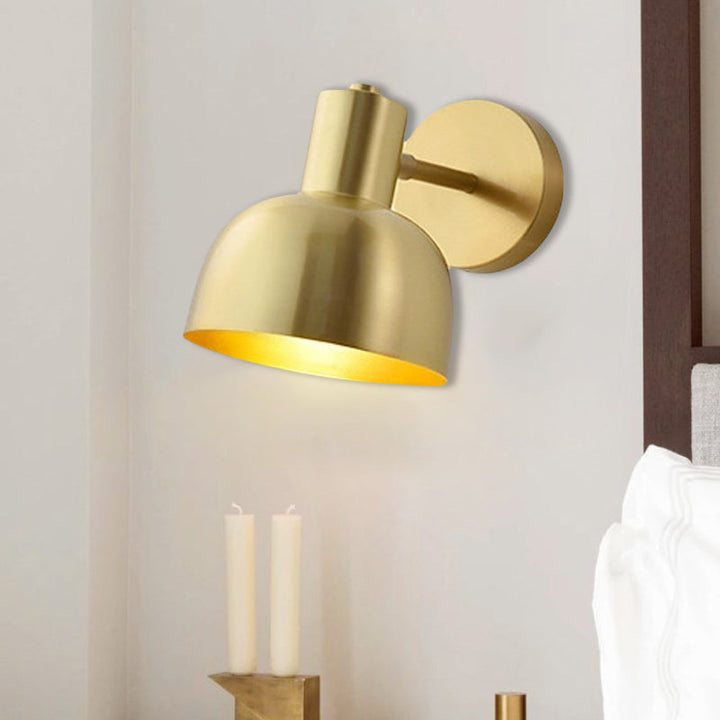 Skørter | Adjustable 1 Head Mini Wall Lamp Simple Gold Finish Iron Round Wall Spotlight, 5"/5.5" Wide