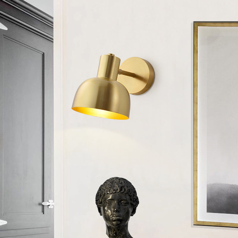 Skørter | Adjustable 1 Head Mini Wall Lamp Simple Gold Finish Iron Round Wall Spotlight, 5"/5.5" Wide