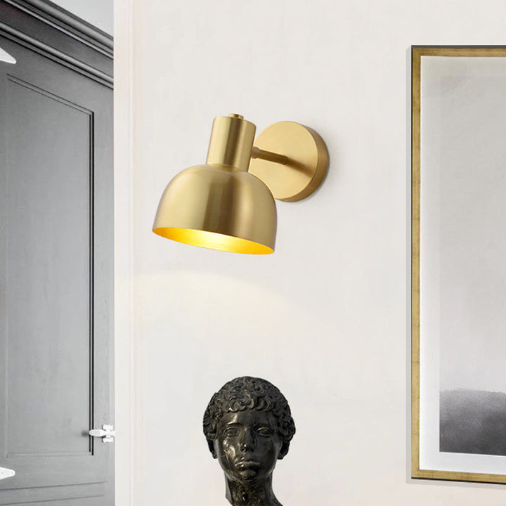 Skørter | Adjustable 1 Head Mini Wall Lamp Simple Gold Finish Iron Round Wall Spotlight, 5"/5.5" Wide