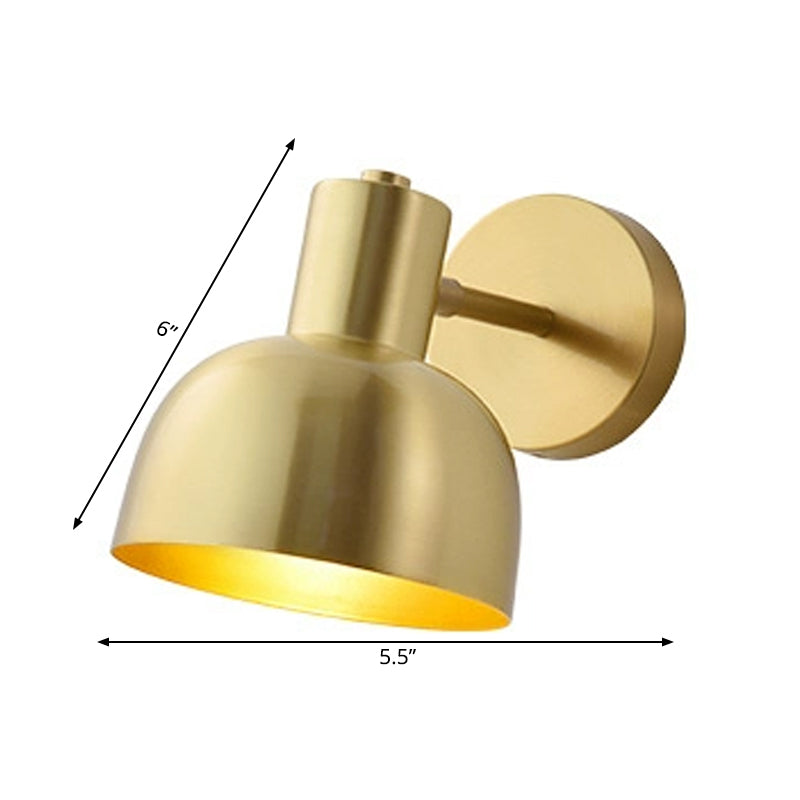 Skørter | Adjustable 1 Head Mini Wall Lamp Simple Gold Finish Iron Round Wall Spotlight, 5"/5.5" Wide