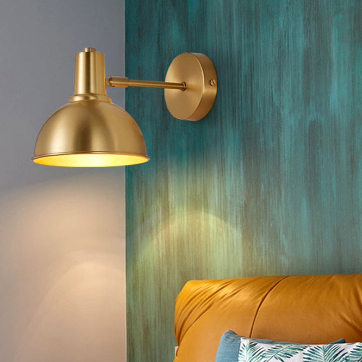 Skørter | Brass Dome Shape/Indirect Wall Mounted Reading Light Minimalism Simple Golden Wall Light