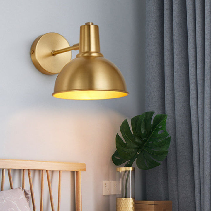 Skørter | Brass Dome Shape/Indirect Wall Mounted Reading Light Minimalism Simple Golden Wall Light