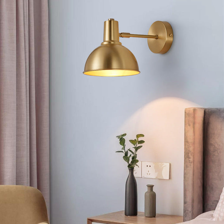 Skørter | Brass Dome Shape/Indirect Wall Mounted Reading Light Minimalism Simple Golden Wall Light