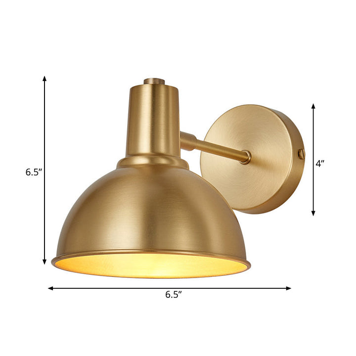 Skørter | Brass Dome Shape/Indirect Wall Mounted Reading Light Minimalism Simple Golden Wall Light