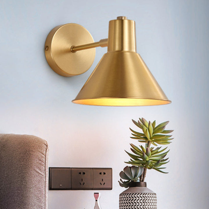Skørter | Brass Dome Shape/Indirect Wall Mounted Reading Light Minimalism Simple Golden Wall Light