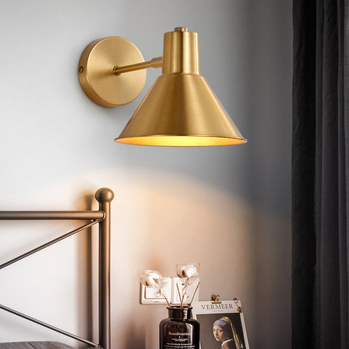 Skørter | Brass Dome Shape/Indirect Wall Mounted Reading Light Minimalism Simple Golden Wall Light